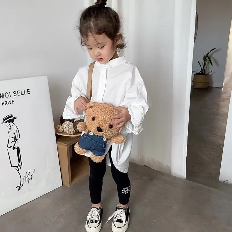 Sac à Dos Mignon en Peluche pour Enfant Fille, Sacoche de Dessin Animé, Ours, Beurre, 2024