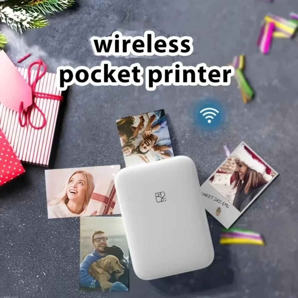 Portable Wireless Photo Printer Compatible With IOS/Android Wireless Devices, ZINK Printing, Portable Pocket Smart Printing