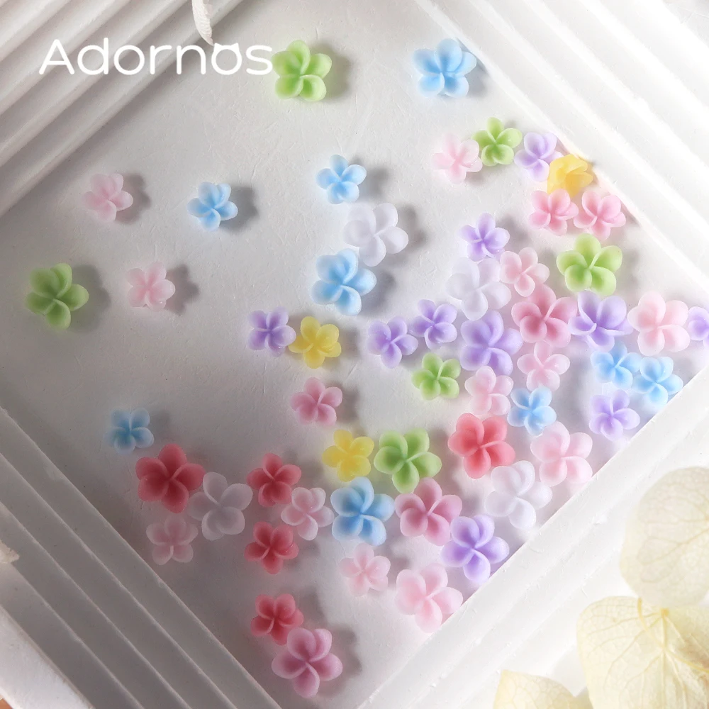 50 Uds. De dijes para decoración de uñas Frangipani de varios tamaños, flores coloridas, accesorios de manicura, decoración de uñas Kawaii, uñas Diy de verano