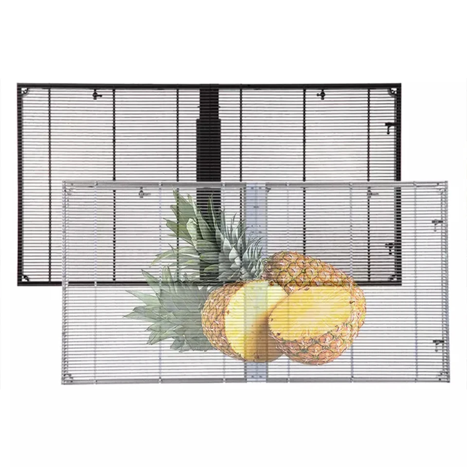 Custom Transparent Display Screen P3.91-7.81 Indoor Glass Grid HD Grille Screen Full Color Soft Screen 1920hz led Programmable