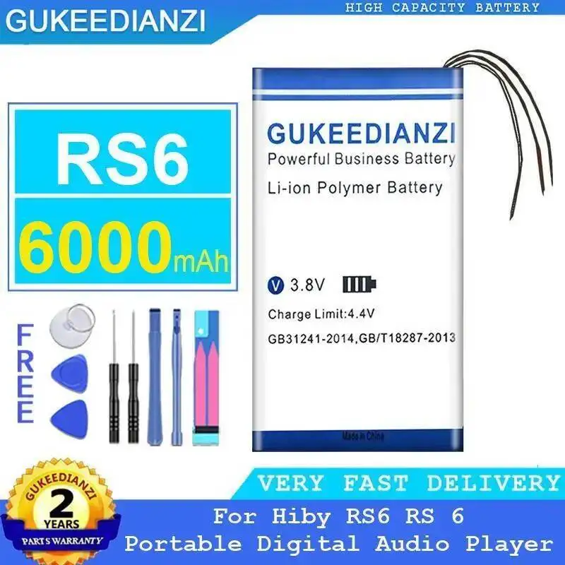 

Portable Digital Audio Player Battery For Hiby RS6 Long Lasting 6000Mah