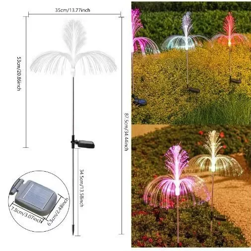 Solar Jellyfish Lamp Waterproof 7 Color Gradient Single and Double Jellyfish Solar Garden Light Garden Decorative Garden Lights