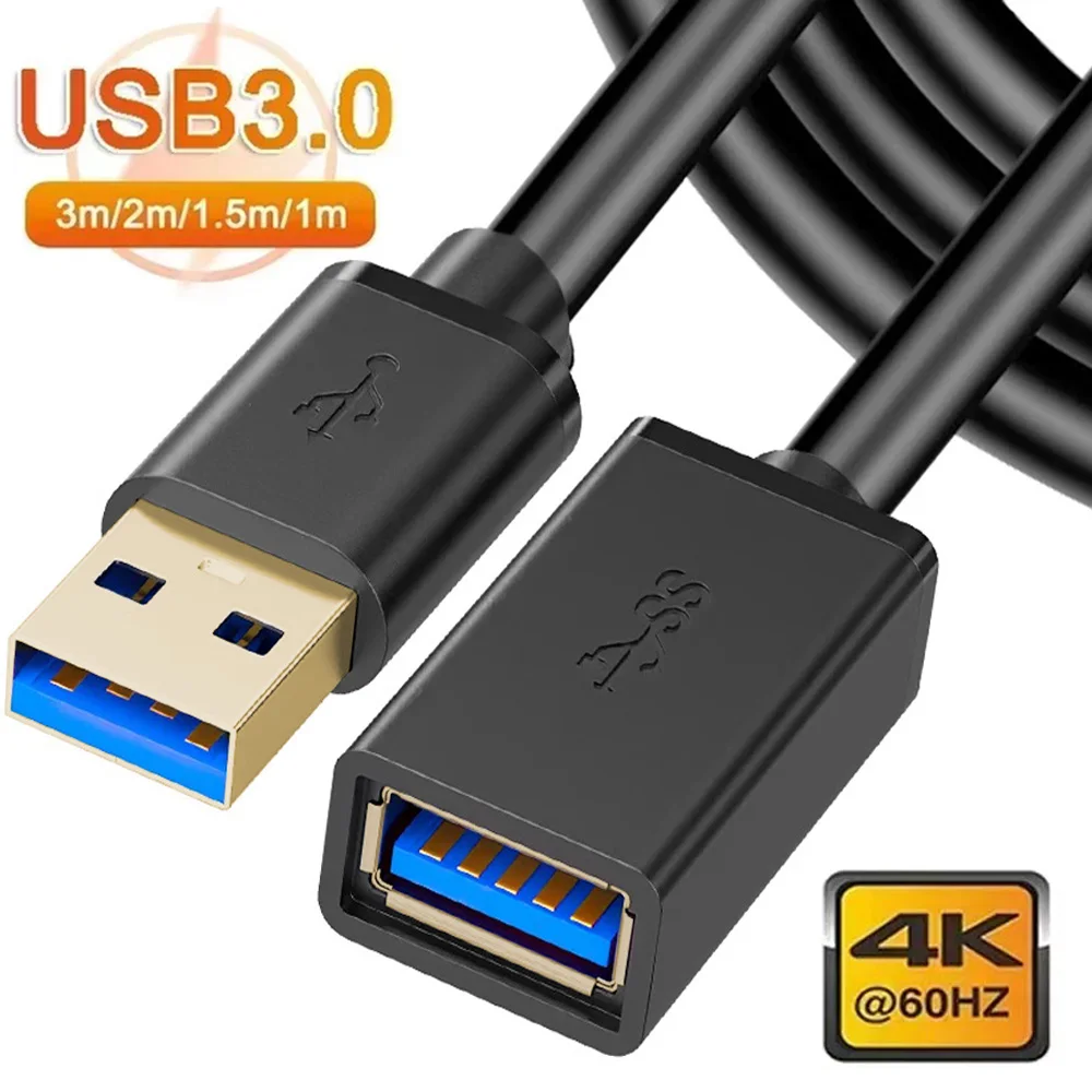 USB 3.0/2.0 Extension Cable Male To Female Extender Cord 5Gbps High-speed Data Transfer Extended Wire for Laptop U Disk Smart TV