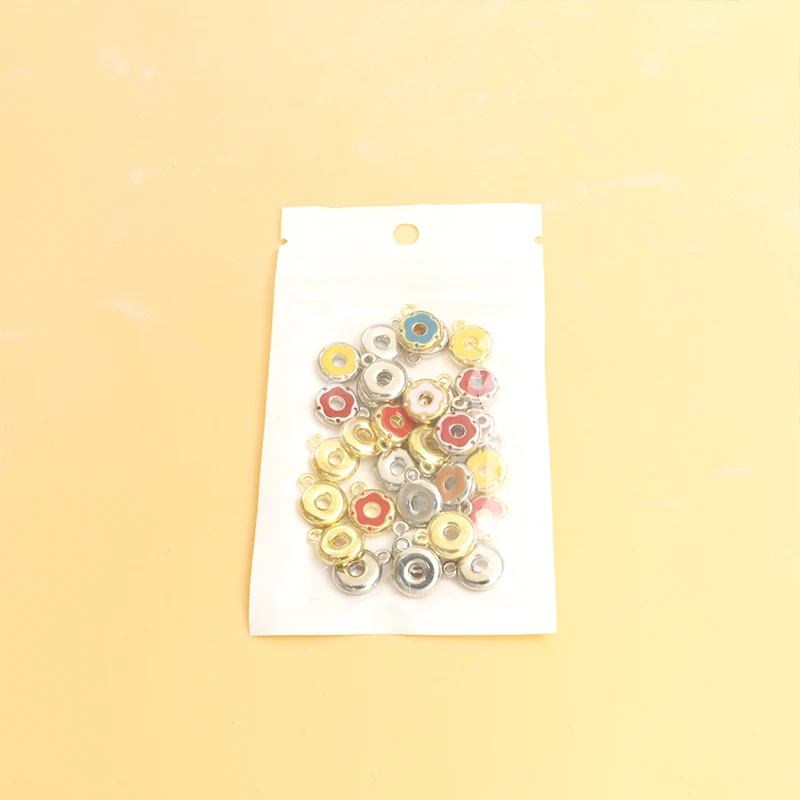 15pcs Enamel Doughnut Dessert Charms Lovely Colorful Donut Sweet Food Pendants For Jewelry Making Necklace Bracelets Accessories