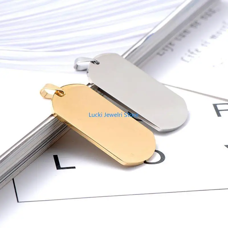 

193E полированная нержавеющая сталь собачья бирка кулон ожерелье звено цепи персонализировать