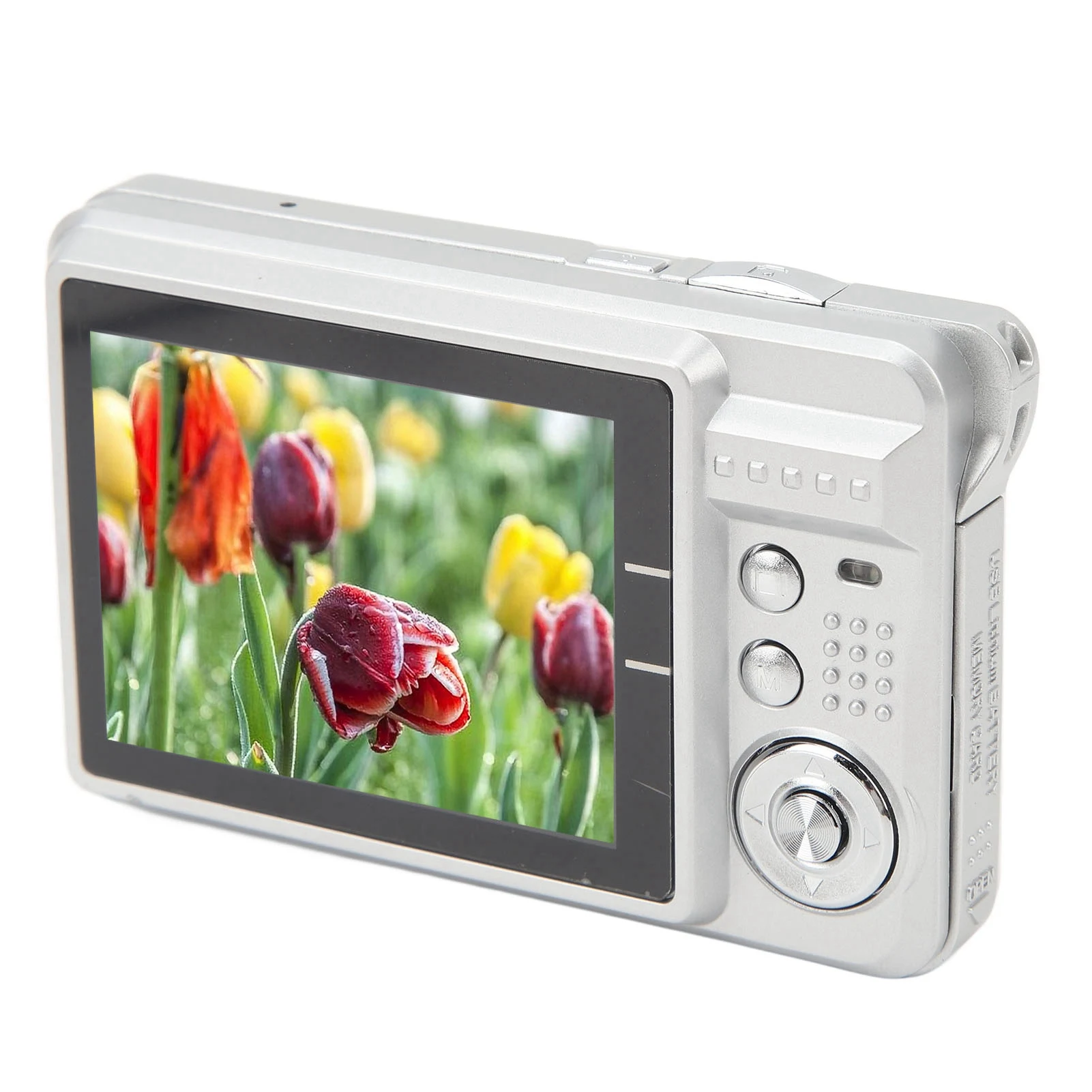 Compact Camera 8x Digital Zoom Autofocus Anti Shake Automatic Light Sensitization Silver Digital Camera for Teens for Vlogging
