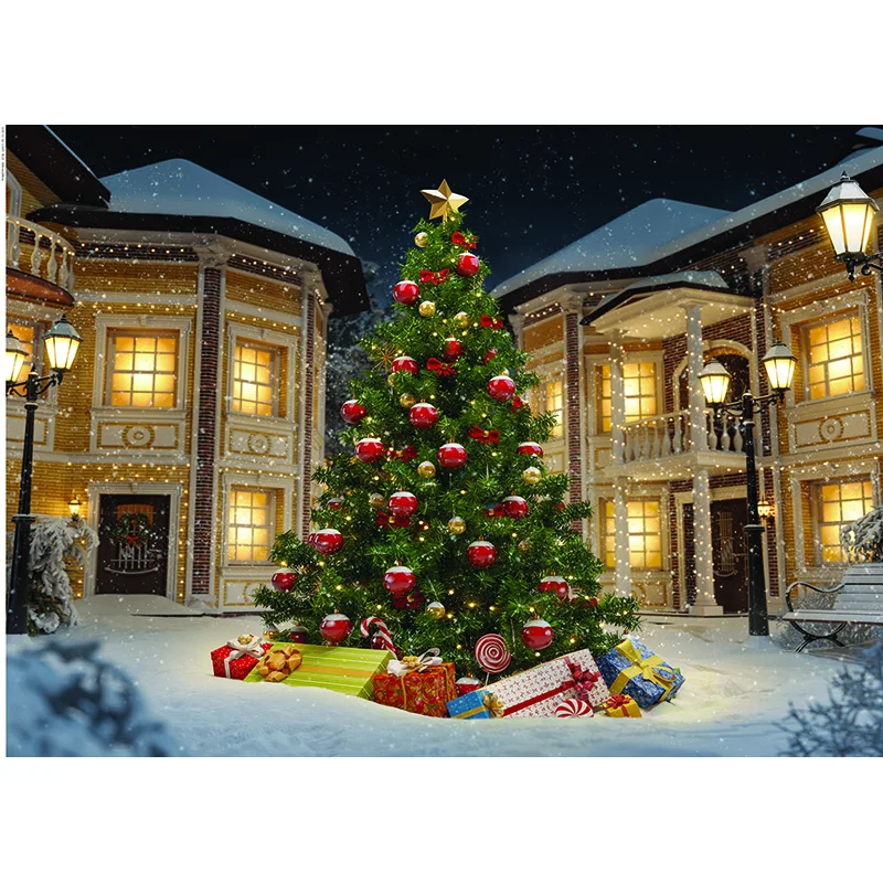 Christmas Theme Photography Background Snowman Christmas tree Children Portrait Backdrops For Photo Studio Props 211025 ZLSY-66