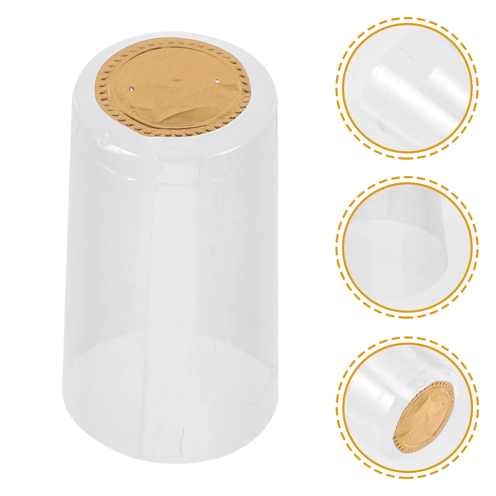 

100pcs Wine Bottle Sealing Film Heat Shrink Wrap Stoppers PVC Capsules Reusable 30 Straight Mouth Transparent Tops Bottle