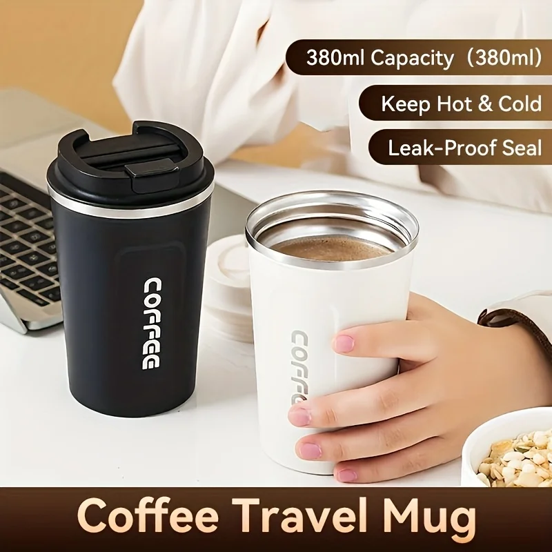 17.25 FL oz Insulated Coffee Travel Mug - 304 Stainless Steel Leakproof Reusable Tumbler