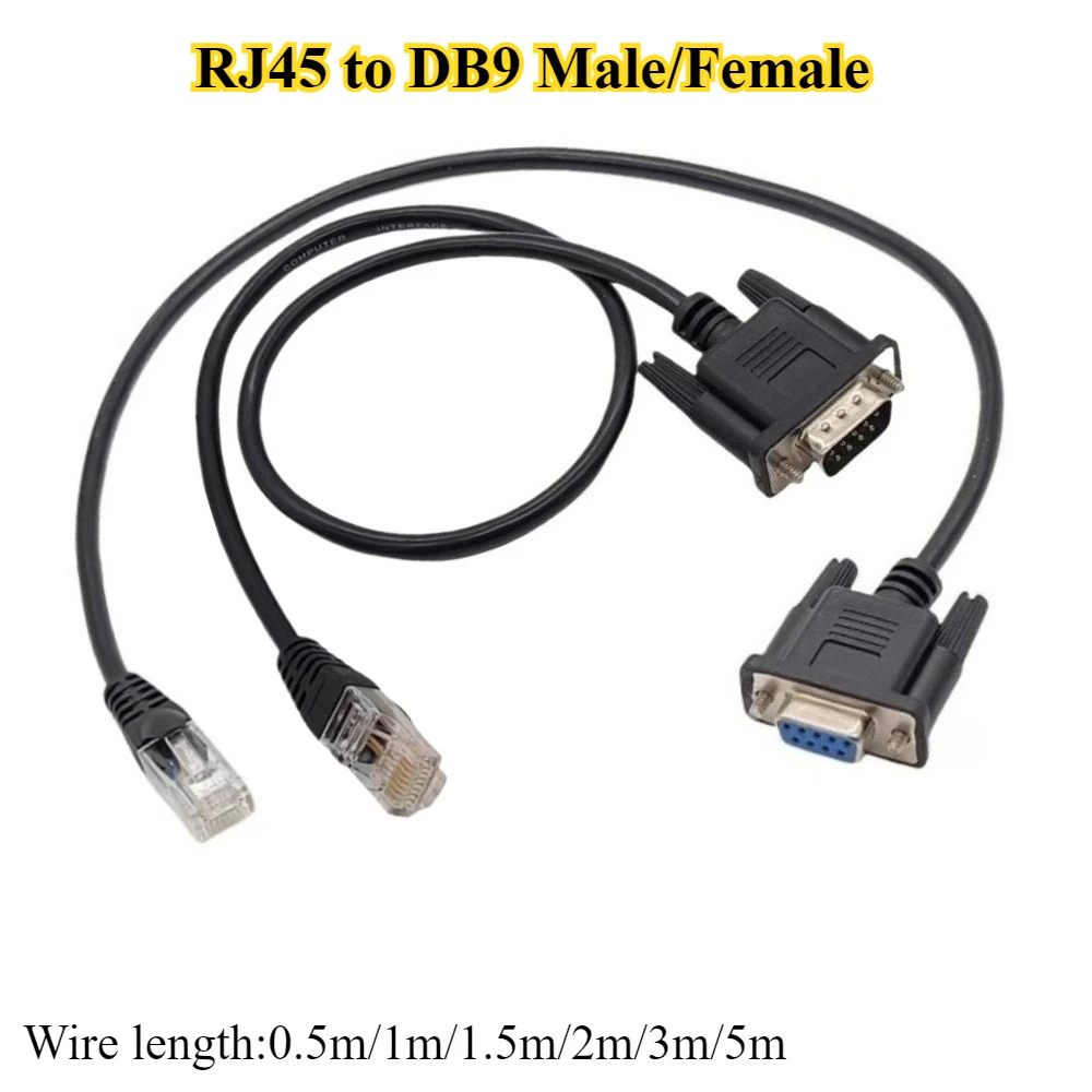 DB9 To RJ45 Console Cable RS232 9Pin Male/Female To RJ45 8P8C CAN Bus Adapter Cable Length 0.5m/1m/1.5m/2m/3m/5m For PLCS Sensor