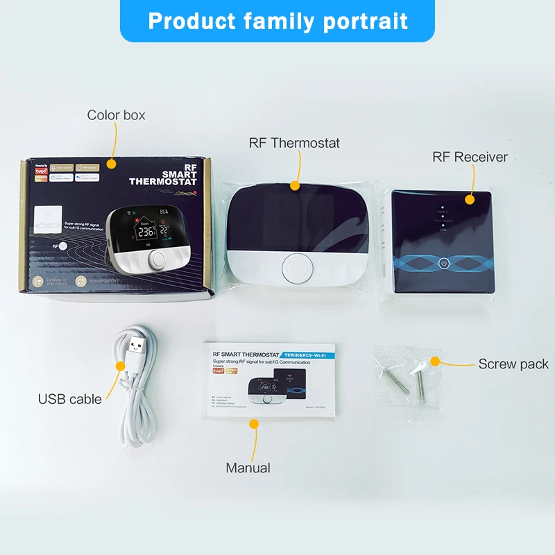 Termostato de calefacción Wifi para el hogar, controlador de temperatura inalámbrico para caldera de Gas, Tuya Smart Life, Alexa y Google