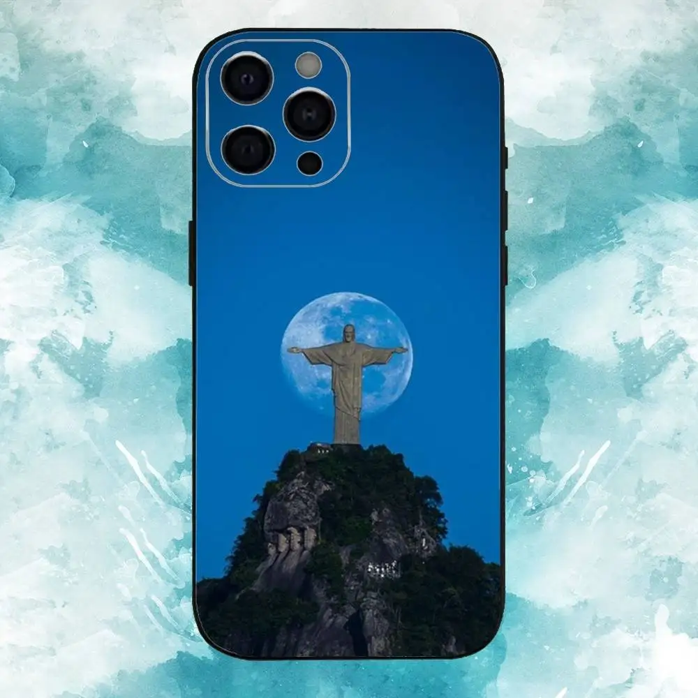 Christ the Redeemer Brasil   Phone Case For iPhone17,16,15,14,13,12,11 Plus,Pro Max Soft Black Cover