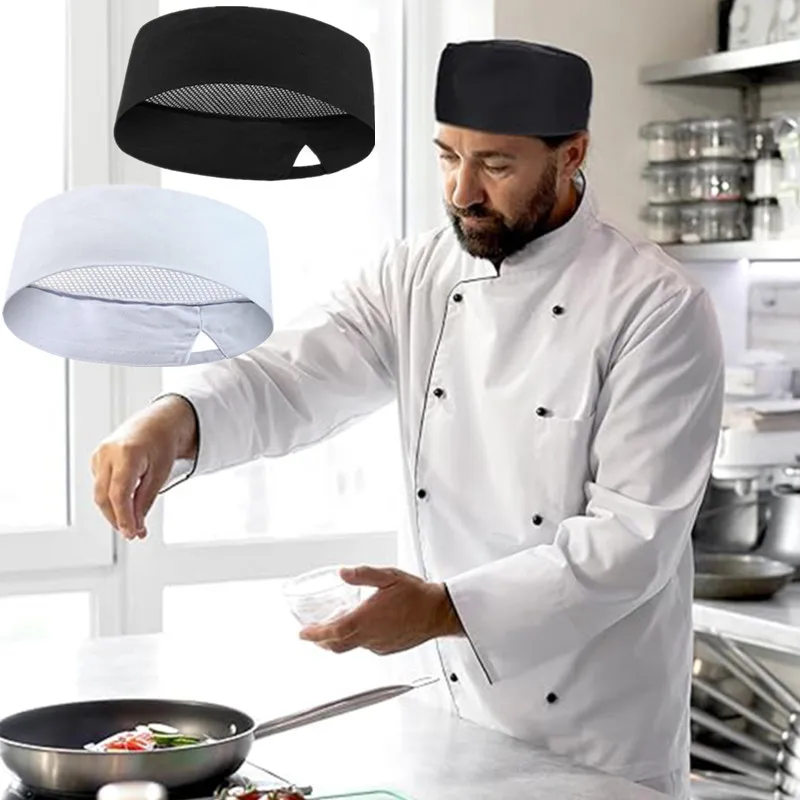 메쉬 탑 두꺼운 그물 스시 요리사 모자, 일본 한국 스타일 요리 모자, 케이터링 주방 요리 모자, 베이커리 카페 웨이터 작업 모자