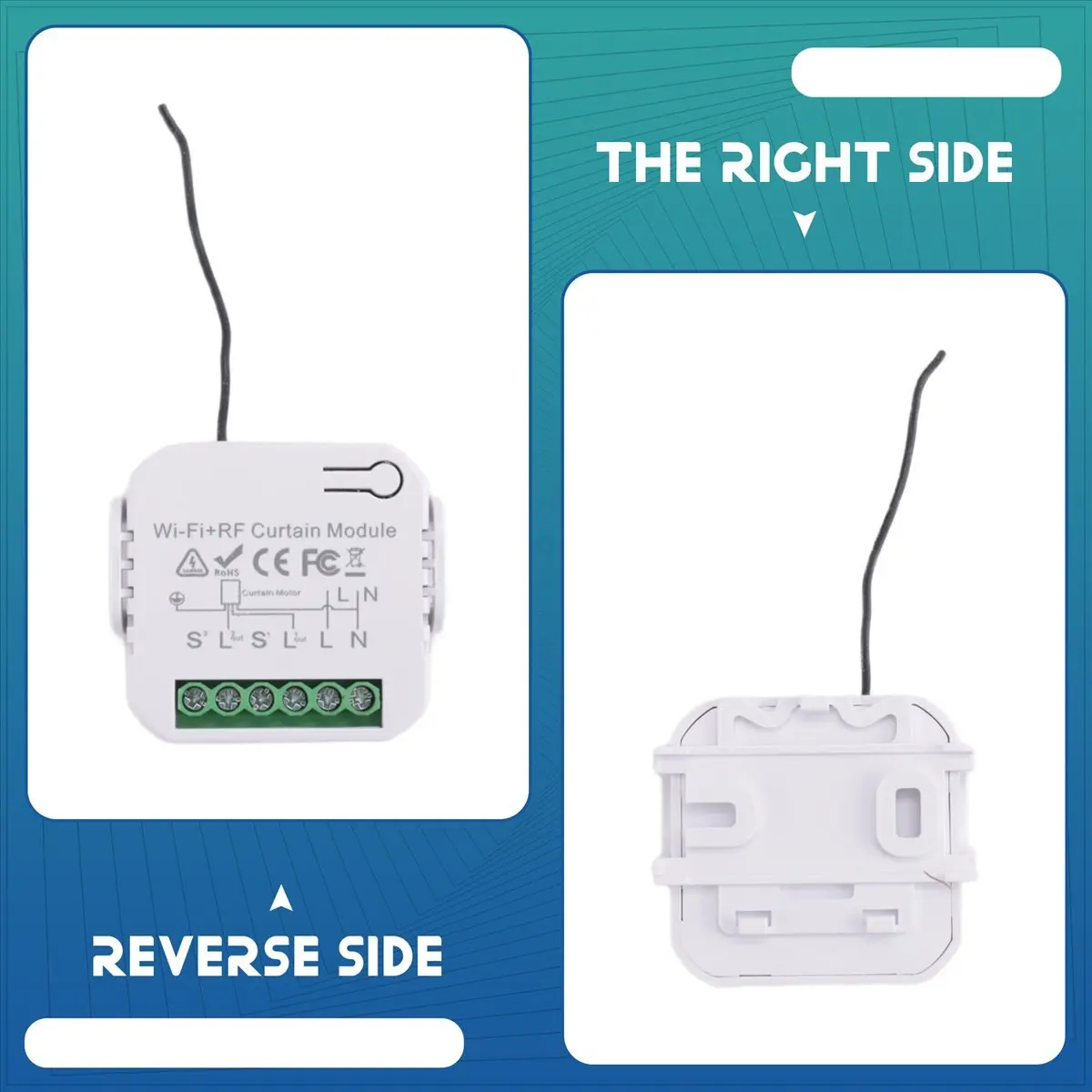 A89X Tuya Smart Life WiFi 433Mhz Blind Curtain Switch with Remote for Electric Roller Shutter Control, 1RC 1RE