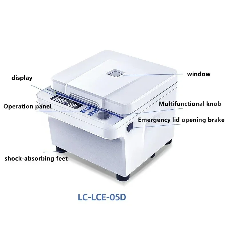LC-LCE-05D Desktop Low-speed Centrifuge Large-capacity Laboratory High-speed Serum Separator LCD Screen factory price