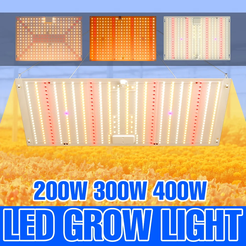 400W LED Quantum Board Plant Lamp Full Spectrum Grow Lights Greenhouse Tent Hydroponics Potted Flowers Cultivation Fill Lighting