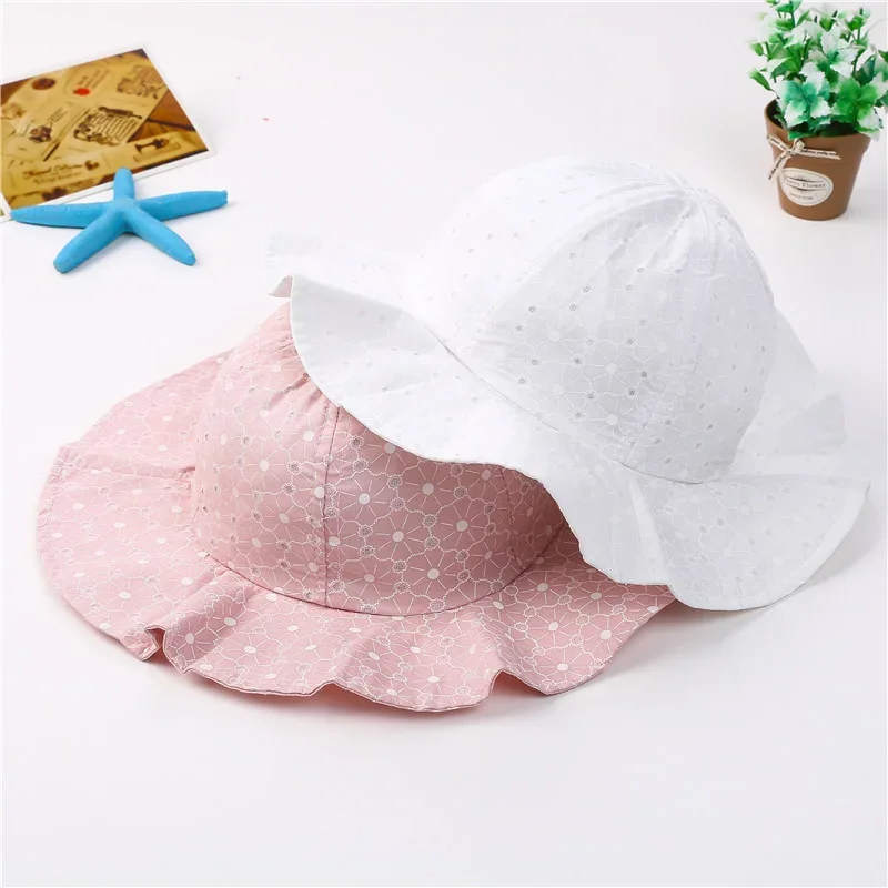 Lovely Baby Hat Cap Cotton Baby Girl Sun Hat Summer Outdoor Kids bambini Panama Cap Infant Boys Girls Beach Bucket Hats Cap