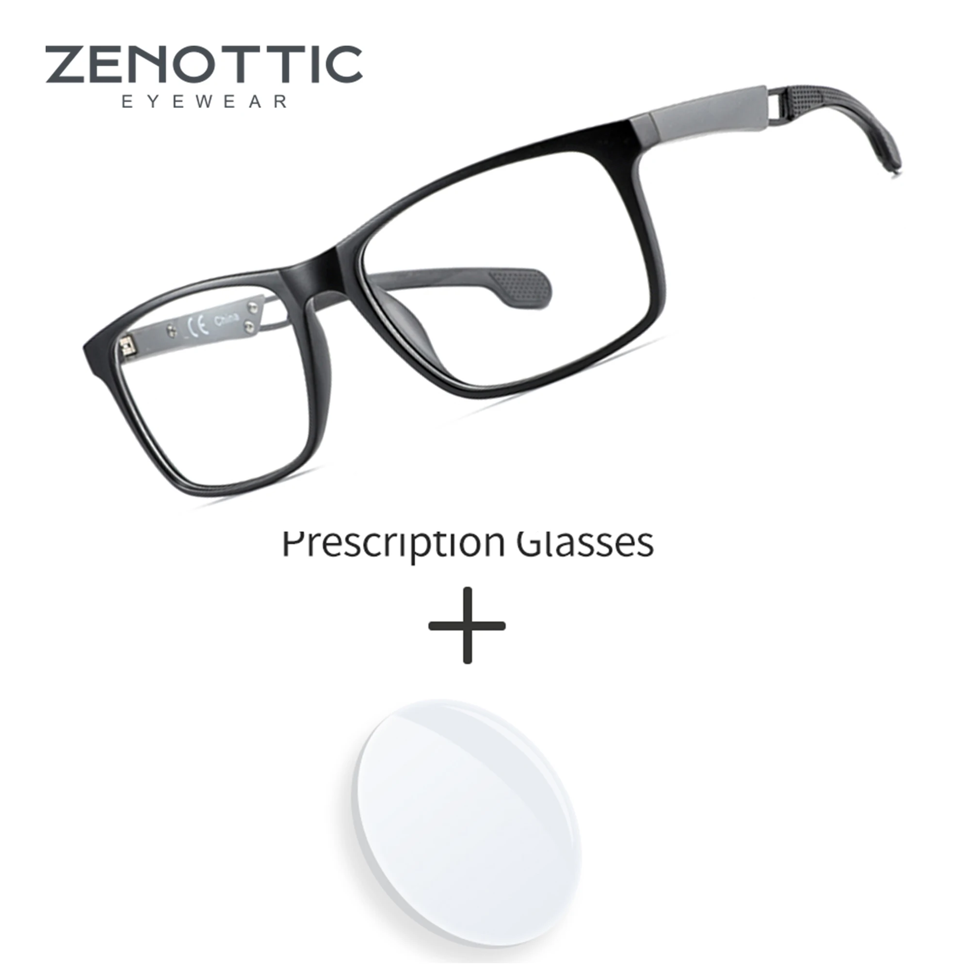 ZENOTTIC Square Prescription Progressive Eyeglasses Men Hyperopia Myopia Glasses Optical Photochromic Anti Blue Light Eyewear