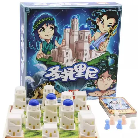 Santorini Board Game for Family and Party, 2-5 Players, Funny Table Game, Friends Entertainment, Couple Fight Game