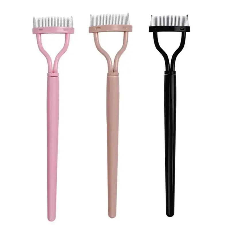 Novo separador de cílios de metal, modelador de cílios reto, maquiagem de beleza, escova de cílios inoxidável, pente, rímel, ferramenta de maquiagem