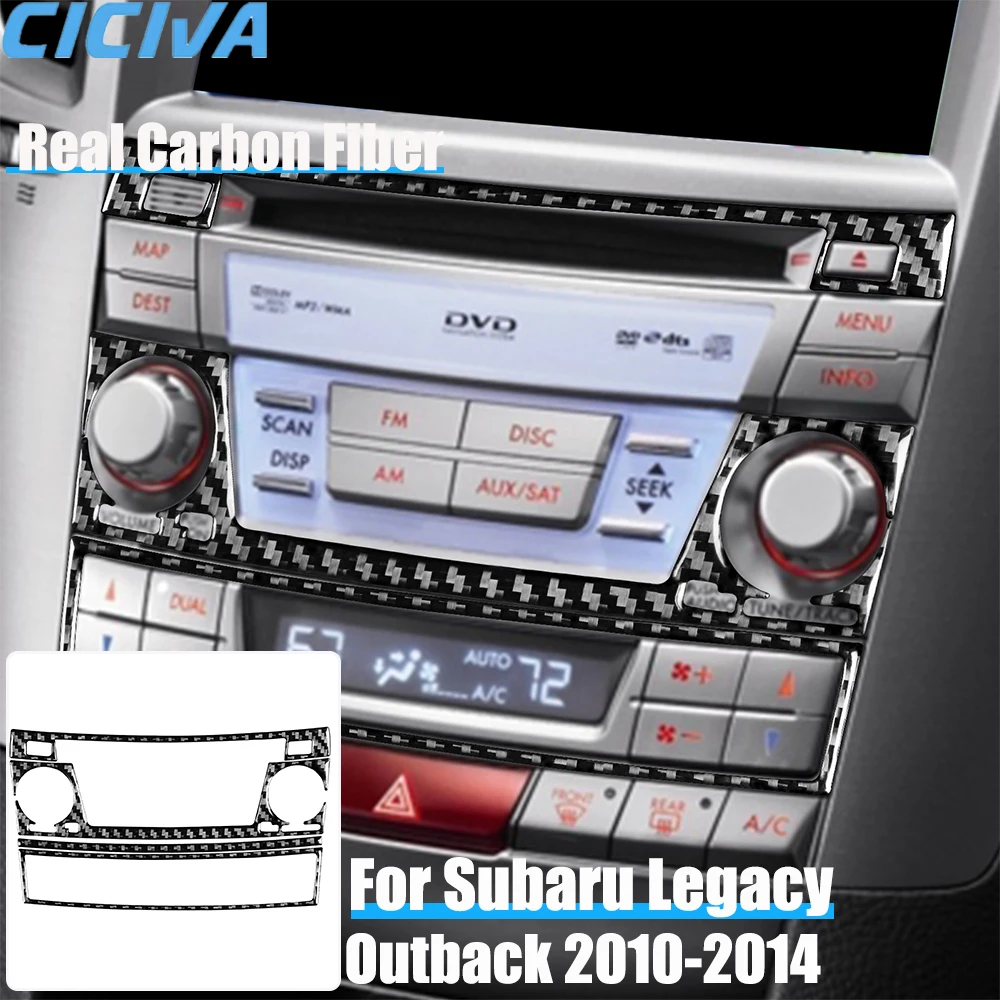 

Real Carbon Fiber Car Accessories Center Console AC CD Cover Soft Sticker For Subaru Legacy/Outback 2010 2011 2012 2013 2014