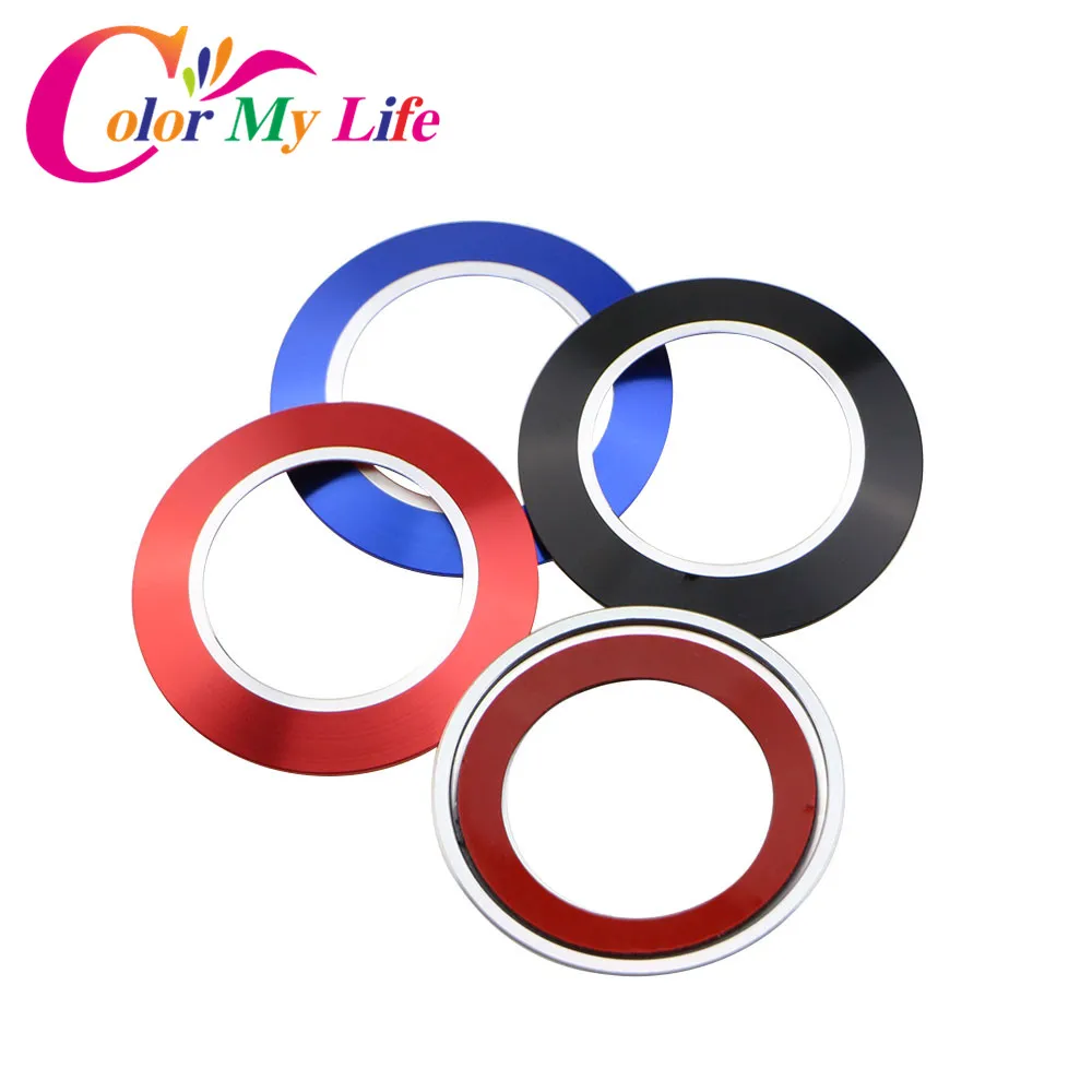 Color My Life The Ignition Key Decorative Circle Key Ring Cover Sticker Case for Ford Ecosport 2012 -2017 Accessories