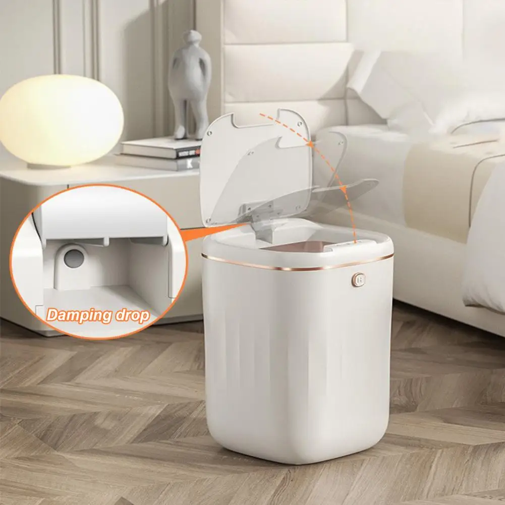 20L Smart Automatic Trash Can With Lid Waterproof Kitchen Bathroom Dorm Silent Odor- Free High Sensitivity Garbage Bin 스마트 쓰레기통