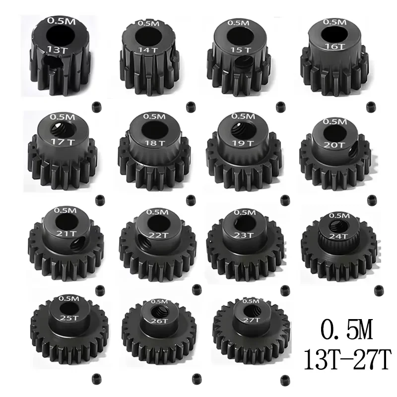 E-star Hub High Quality 13T-27T Material Harden M0.5 Hole 3.175mm Shaft Metal Pinion Motor Gear for RC Buggy Truggy Monster Truc
