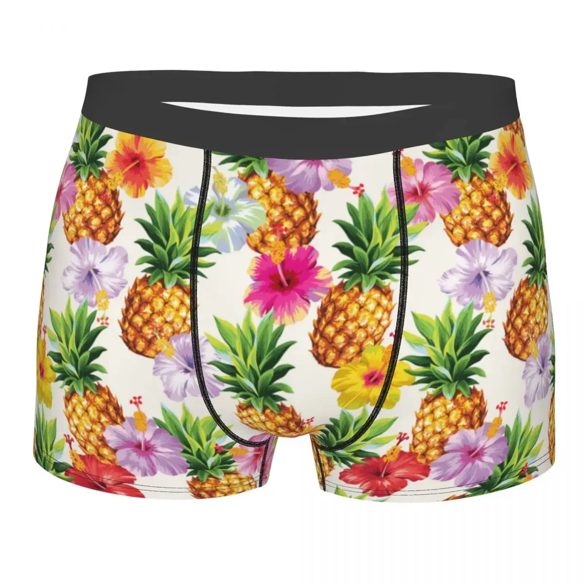 Custom Summer Tropical Fruits Pineapples Underwear Men Breathable Boxer Briefs Shorts Panties Soft Underpants For Male