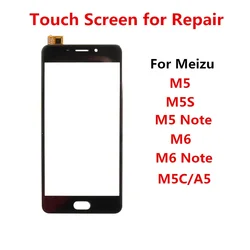 Touch Screen For Meizu M5 M5S M6 Note M5C A5 Digitizer Sensor Front Glass Panel LCD Display Outer Cover Repair Replace Parts