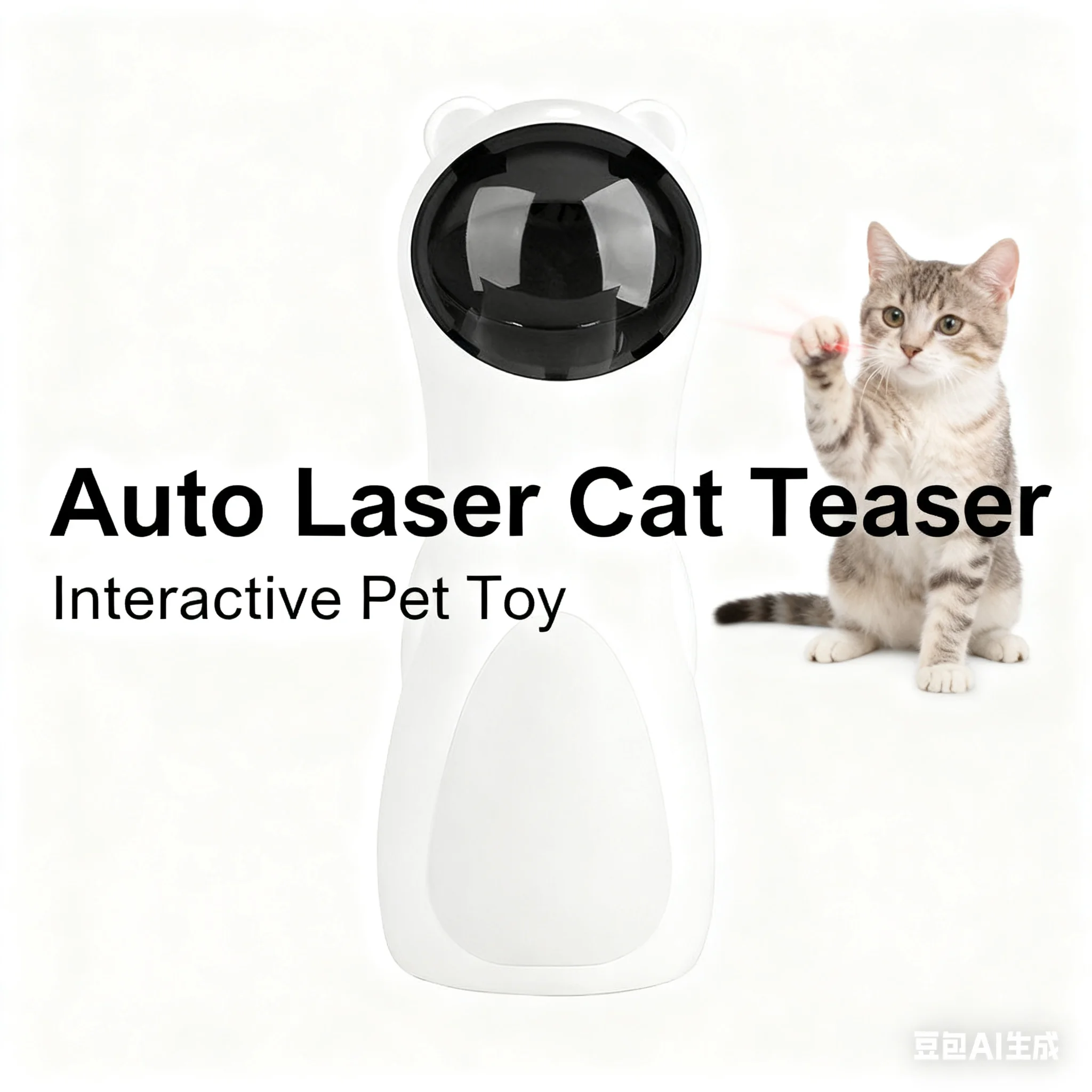 

USB Rechargeable Hands-Free Automatic Laser Cat Toy – Quiet Motion-Activated Chaser for Indoor Kittens