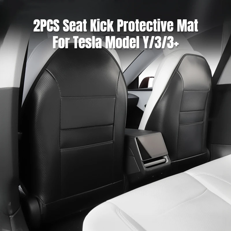 

Seat Kick Pad for Tesla Model 3/Y/3+ Highland Car Leather Anti Kick Pad Child Anti Dirty Protector Cover Interior Accessories