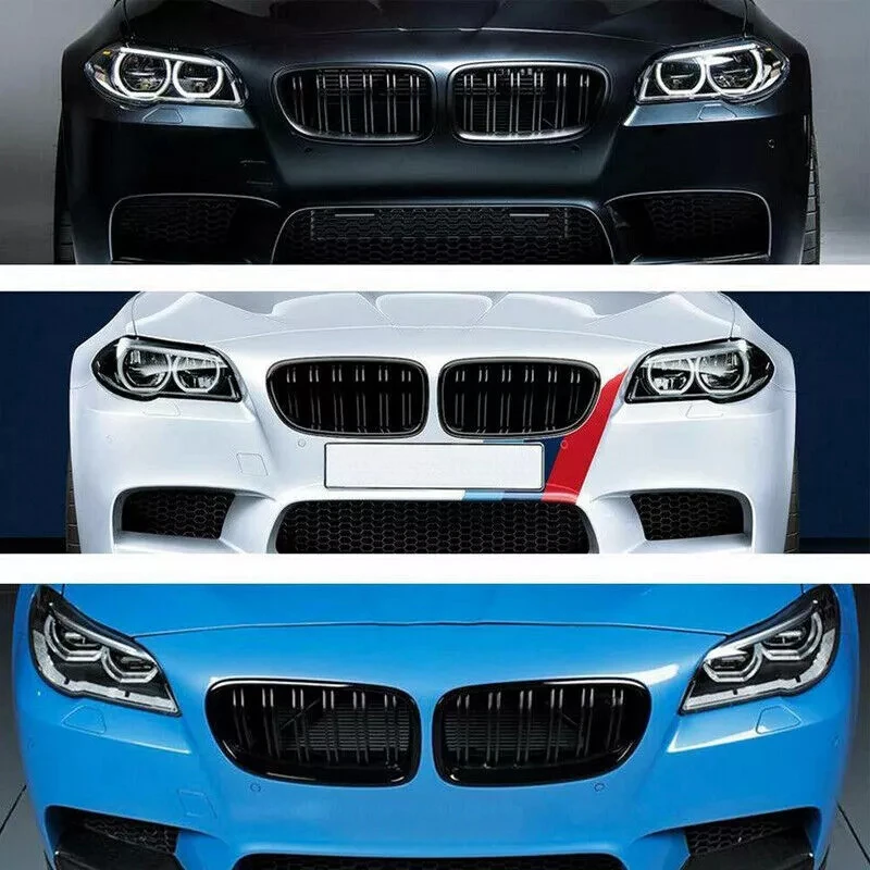 Auto Rene Anteriore Sport Griglia Per BMW Serie 5 F10 F11 F18 520d 530d 540i 2010-2017 1 Coppia Nero Lucido Doppia Alghe Racing Grill