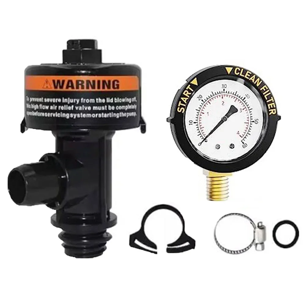 

Manual Pool Spa Filter Air Relief Valve With Pressure Gauge Plug O-Ring Clip For Swimming Pool Hot Tubs Filter Accessories