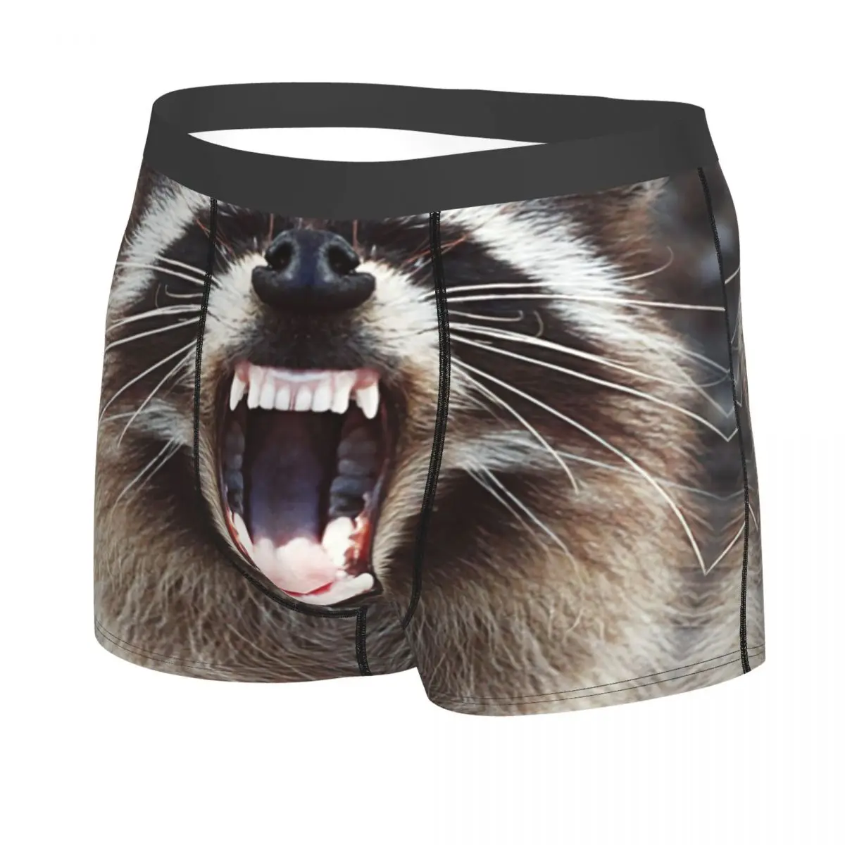 Custom Sexy Male Sexy Raccoon Snarling Underwear Trash Panda Racoon Boxer Briefs Stretch Shorts Panties Underpants