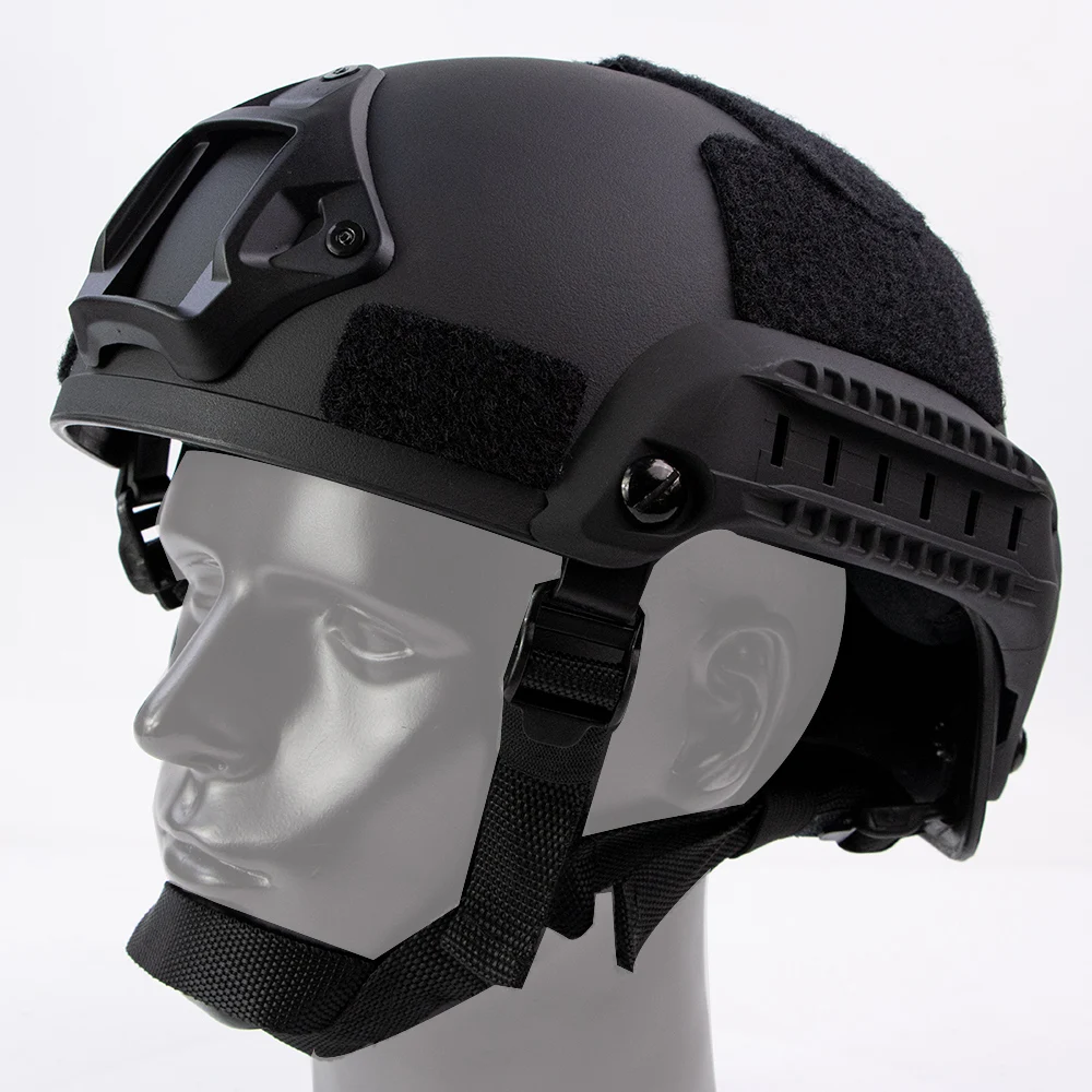 BOOIU MICH2001 Style Tactical Helmet for Paintball Outdoor Sports Hunting Shooting With Side Rail & NVG Mount