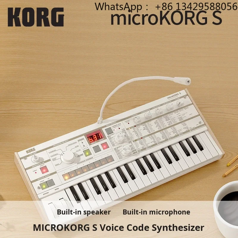 Sintetizador Analógico KORG MICROKORG S con Vocoder, Micrófono, Altavoz Integrado, Carcasa de Plástico, Producto Original con Licencia de China