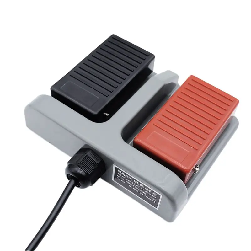 at21-フットスイッチ-mdfs-65-ダブルフットペダルスイッチ-セルフリセット-ワイヤー付き-3a-220vac