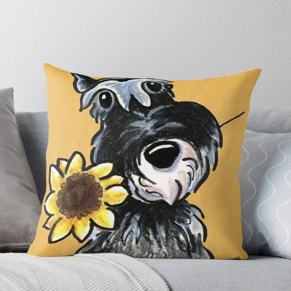 

Sunny Schnauzer Throw Pillow Cushions For Children New year Pillow Decor