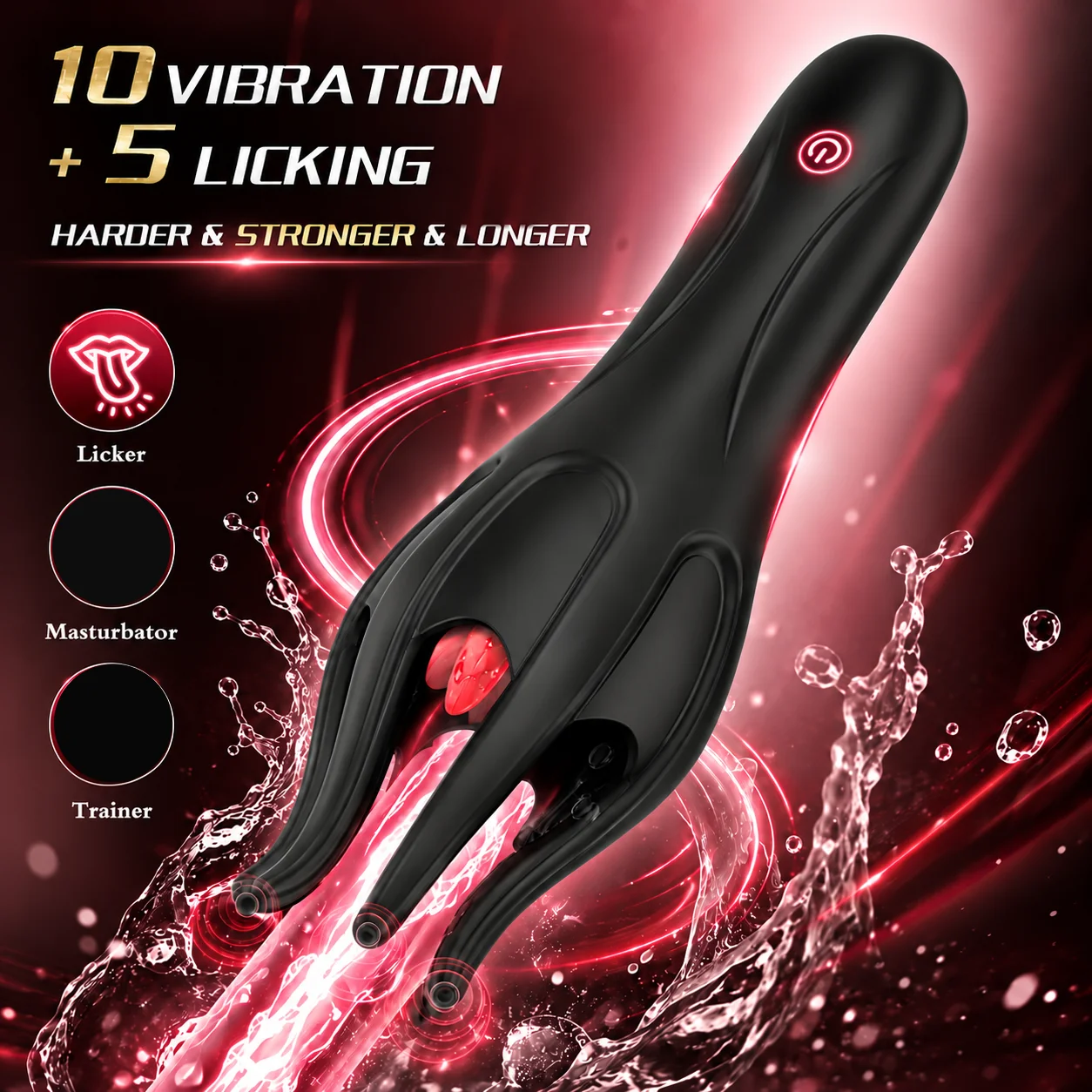 Glans Trainer Male Penis Massage Oral Vibrator Blowjob Delay Endurance Tongue Licking Stimulate  Masturbator Sex Toys for Men