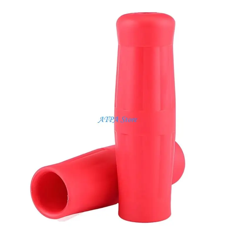 U13C Grooved Handlebar Grip Sleeves Pair 22 Mm X 120 Mm Retro for Motorcycles