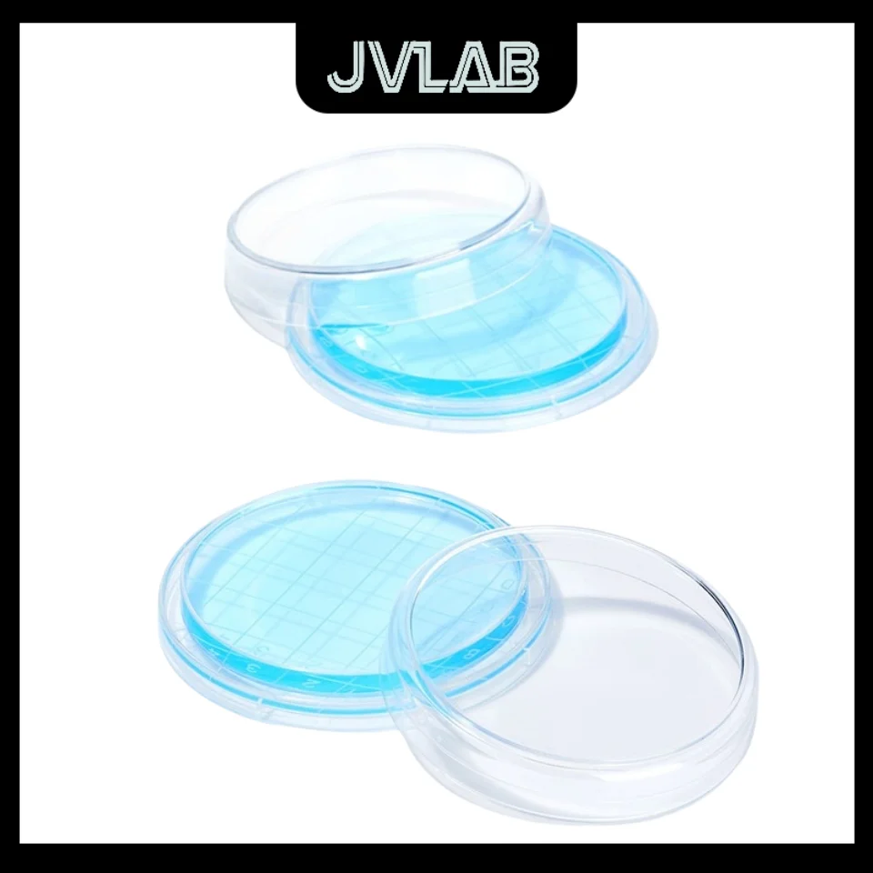 

​Disposable Contact Dish 55mm PS Scale Flat/Arc Bottom Surface Grid Line Sampling Dish Microbial Culture Sterile 10-Pack JVLAB
