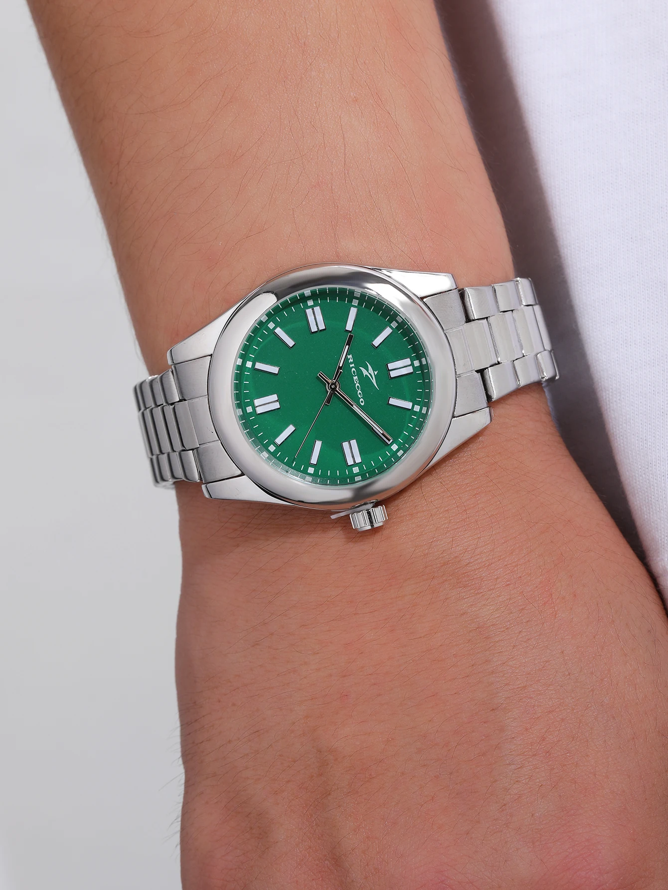 

RICECGO1pc Классические кварцевые часы в деловом стиле с простым большим циферблатом для ежедневных поездок, изысканные подарочные часы с коробкой