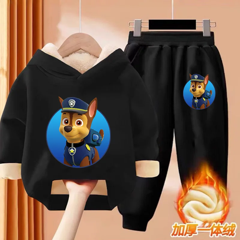 Paw Patrol Warmth Long-Sleeved Sweatshirts Suit Chase Skye Hooded Printing Pullover Sportswear Hoodies Clothes Casual Sweatshirt