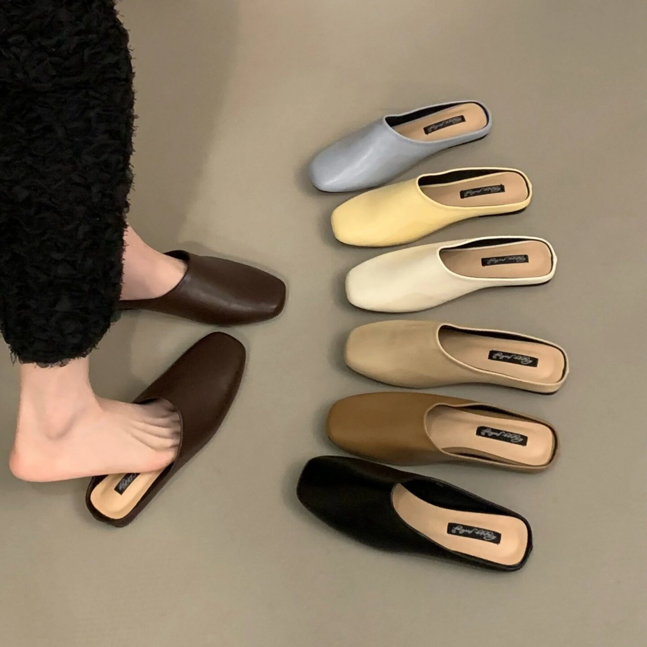 Bailamos Brand Women Slipper 2026 Brand Fashion Tabi Ninja Flats Casual Round To Vintage Slippers Ladies Leisure Mules Size40
