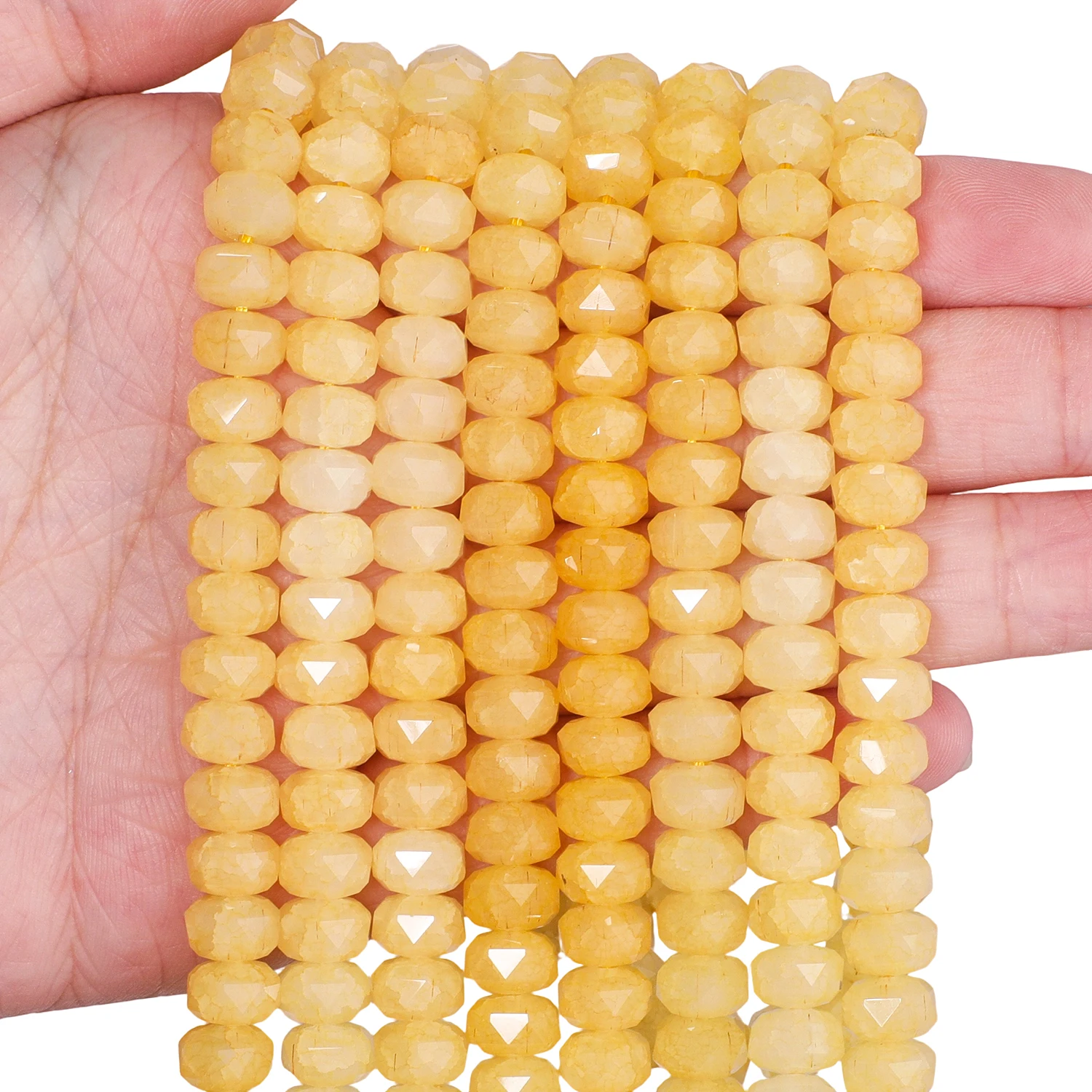 8x5mm Rissmuster Facettierte Glasperlen Bunte Radförmige Glatte Perlen für Schmuckherstellung DIY Halskette Anhänger Zubehör – Detail 7