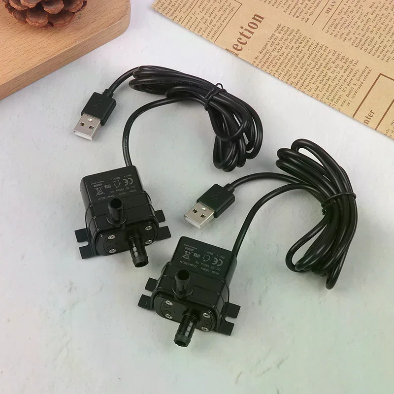 Ultra-quiet Brushless DC USB Water Pump 5V 1W 130L/H Lift 100CM Submersible Fountain Aquarium Circulating Micro Water Pump