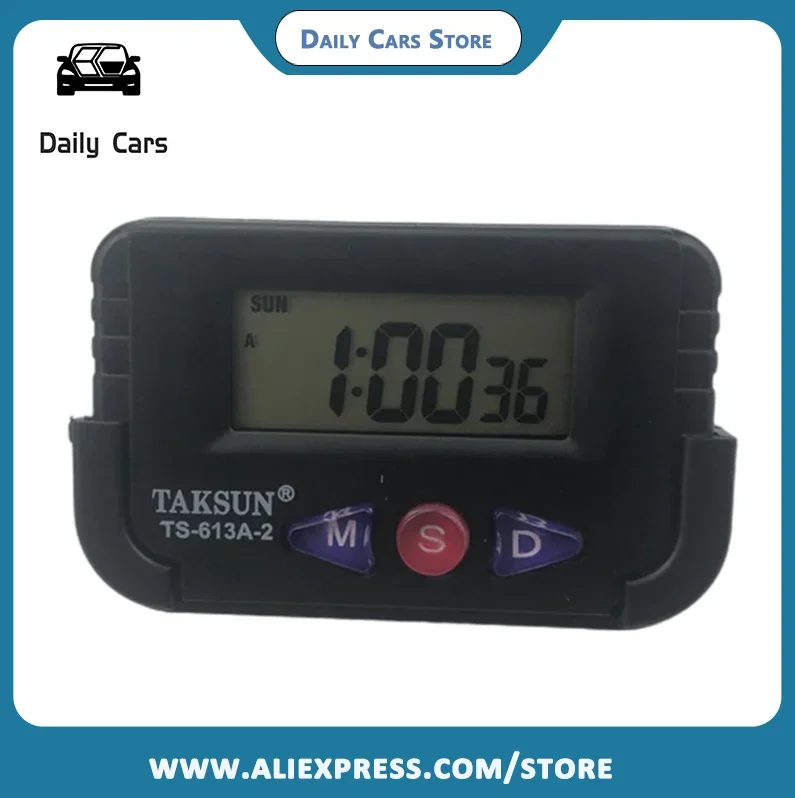 Mini Digital Clock Car Interior Electronic Time Date LCD Screen Digital Display Clock Car Accessories Auto Decoration