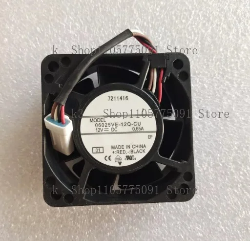 K+K-[FOR NMB 06025VE-12Q-CU DC12V 0.65A 6025 6CM Waterproof 4-wire Cooling Fan