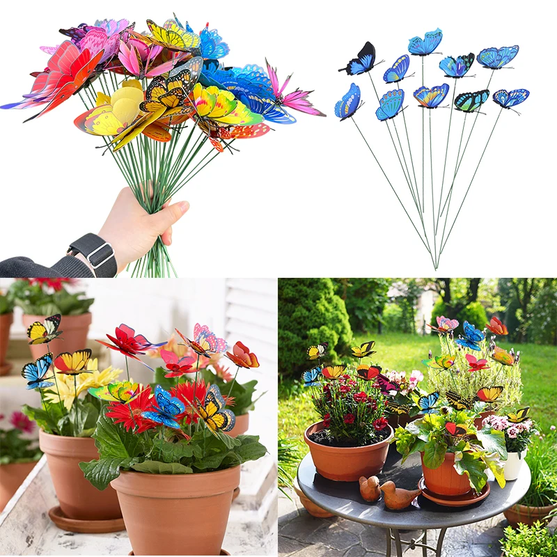 

Bunch of Butterflies Garden Yard Planter Colorful Whimsical Butterfly Stakes Decoracion Outdoor Decor Flower Pots Decoration